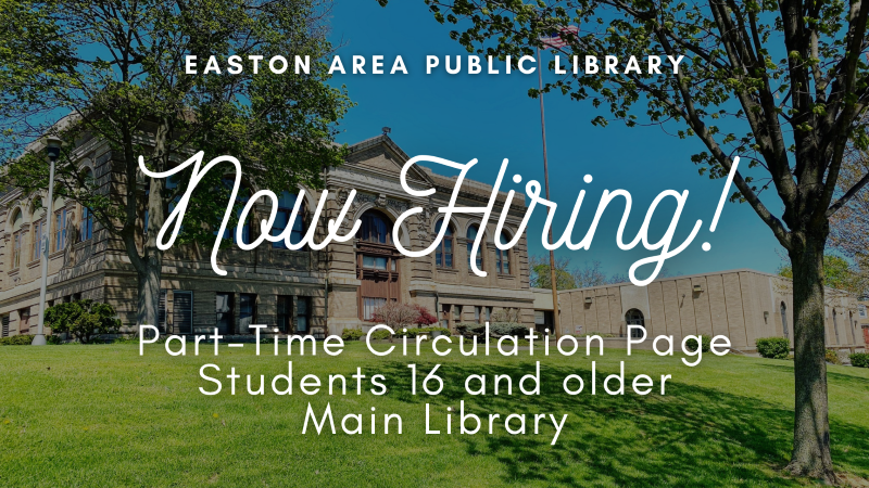 Now Hiring - Part Time Circulation Page